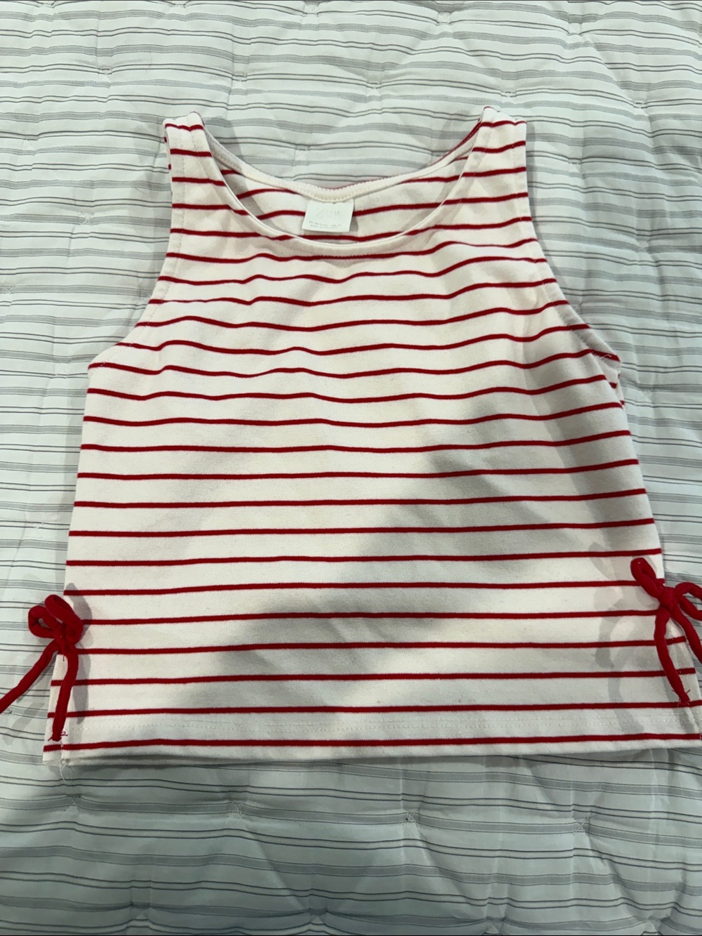 Zara Red and White Striped Tank with Side Ties